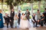 The wedding party relax in the orangey of the Maryborough Hotel Cork Wedding venue
