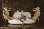 Wedding shoes, handbag and perfume