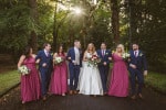 A sunburst lights up a wedding party in Cork