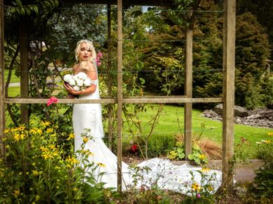 Wedding Dress Photo Shoot, Bride in an Irish Garden