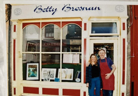 Dermot and Mari Sullivan outside their Cafe and photography gallery